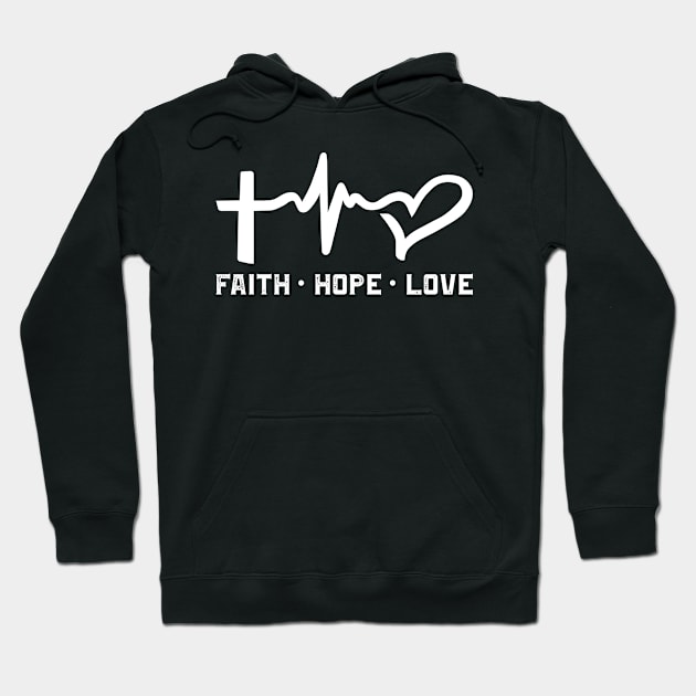 Faith Hope Love, Christian, Bible Verse Hoodie by ChristianLifeApparel
